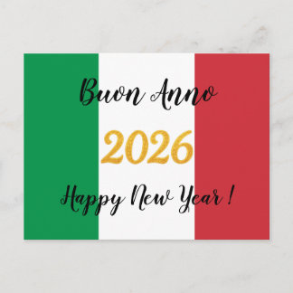 Calligraphy Italian Flag 2026 Postcard