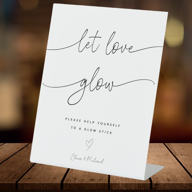 Calligraphy Let Love Glow Wedding Glow Stick Sign (Creator Uploaded)
