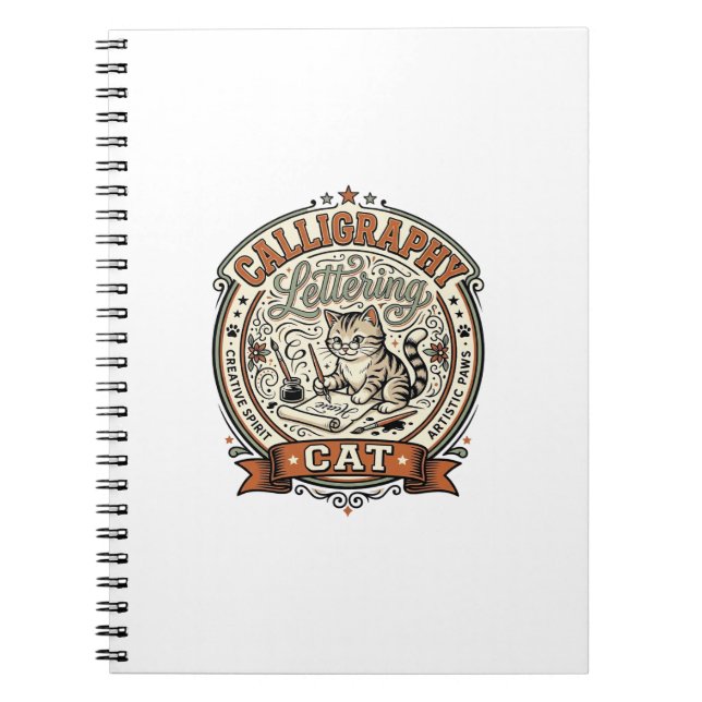 Calligraphy Lettering Cat Calligraphy Lettering Ca Notebook (Front)