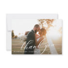 calligraphy lettering wedding photo thank you card