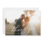 calligraphy lettering wedding photo thank you card