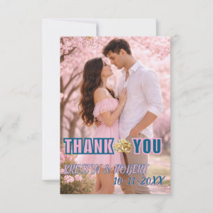 calligraphy lettering wedding photo thank you card