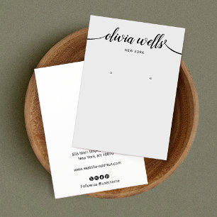Calligraphy Light Grey Grey Earring Display Card