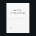 Calligraphy Love Fancy Script Bucket List Cards<br><div class="desc">These calligraphy love fancy script bucket list cards are the perfect activity for a modern wedding reception or bridal shower. The simple and elegant design features classic and fancy script typography in black and white. Bucket List sign is sold separately.</div>