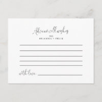 Calligraphy Love Fancy Script Wedding Advice Card