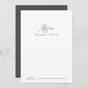 Calligraphy Love Fancy Script Wedding Advice Card