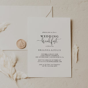 Calligraphy Love Fancy Script Wedding Breakfast Invitation