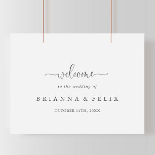 Calligraphy Love Fancy Script Wedding Welcome Sign