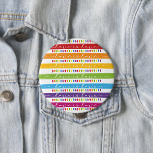 Calligraphy Love Is Love Rainbow Pride 10 Cm Round Badge
