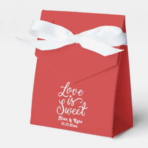 Calligraphy Love is Sweet in Persian Red Colour Favour Box