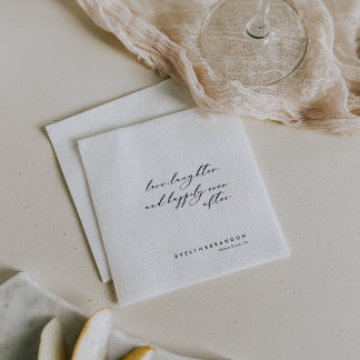 Calligraphy Love Laughter and Happily Ever After Napkin