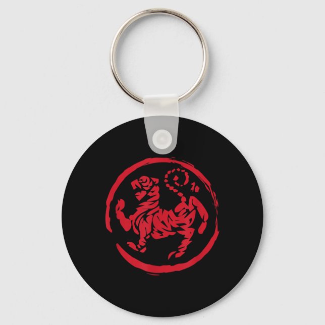 Calligraphy Martial Arts Year Tiger Symbol Karate Key Ring (Front)