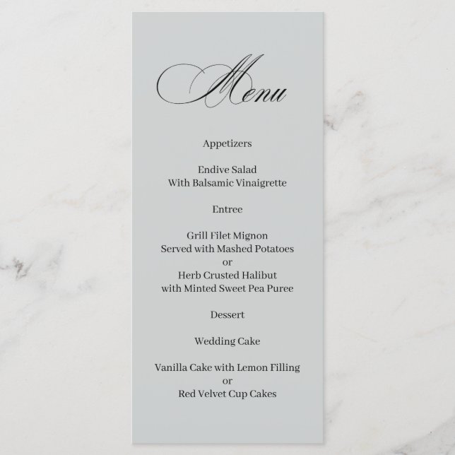 Calligraphy Menu (Front)