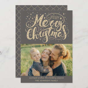 Calligraphy Merry Christmas Photo Christmas Cards