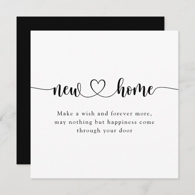 Calligraphy Minimal New Home Housewarming Card (Front/Back)