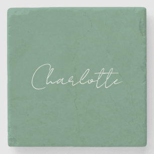 Calligraphy Minimalist Chic Custom Personal Edit Stone Coaster