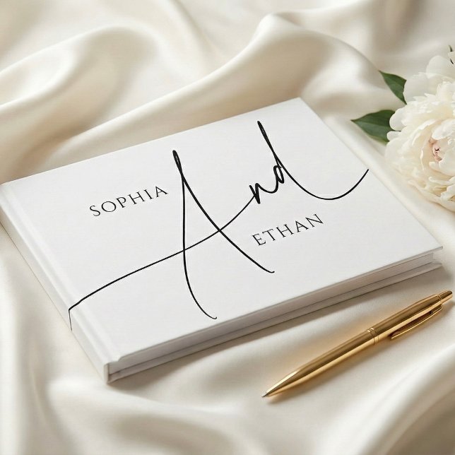 Calligraphy Minimalist Elegant Wedding Guest Book (Creator Uploaded)
