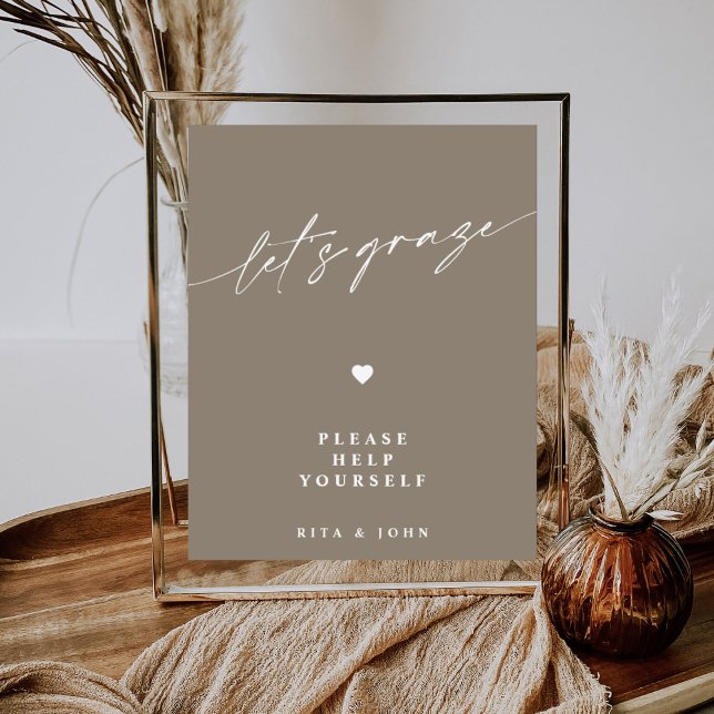 Calligraphy Minimalist Grazing Table Wedding Sign (Creator Uploaded)