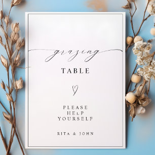 Calligraphy Minimalist Grazing Table Wedding Sign