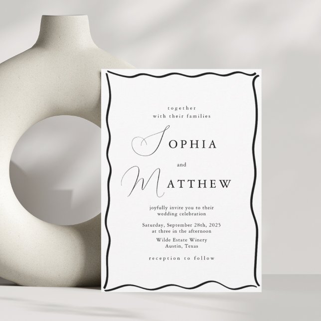 Calligraphy Minimalist Hand Drawn Frame Wedding Invitation (Creator Uploaded)