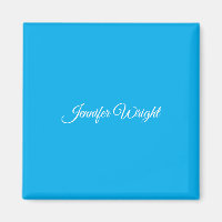 Calligraphy minimalist plain modern azure blue