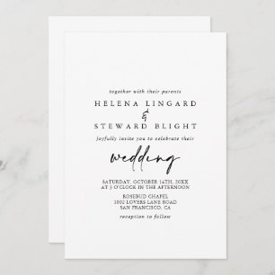 Calligraphy Modern Elegant Wedding Invitation