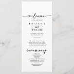 Calligraphy Modern Elegant Wedding  Programme<br><div class="desc">This calligraphy modern elegant wedding program is perfect for a rustic wedding. The simple and elegant design features classic and fancy script typography in black and white.</div>