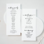 Calligraphy Modern Elegant Wedding  Programme<br><div class="desc">This calligraphy modern elegant wedding program is perfect for a rustic wedding. The simple and elegant design features classic and fancy script typography in black and white.</div>