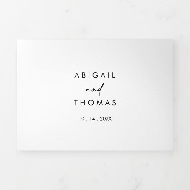 Calligraphy Modern Elegant Wedding Tri-Fold Invitation (Cover)