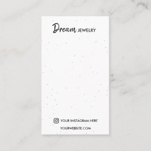 Calligraphy Modern Polka Dot Jewellery Display Business Card