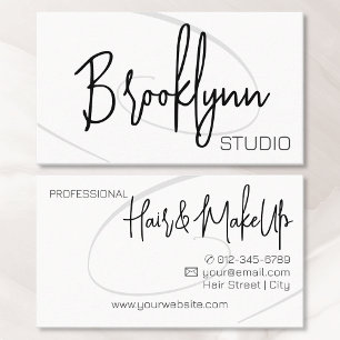 Calligraphy Modern Professional Hair Salon Twirl Business Card