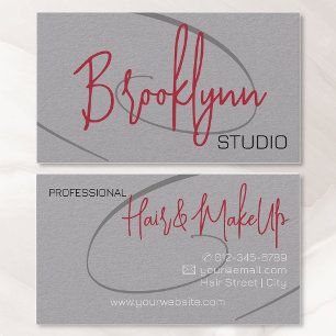 Calligraphy Modern Professional Hair Studio Black Business Card