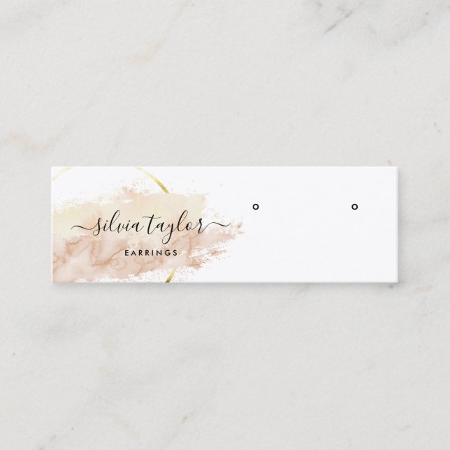 Calligraphy modern watercolor Earring display card (Front)