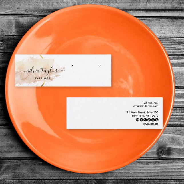 Calligraphy modern watercolor Earring display card (Calligraphy modern watercolor Earring display card)