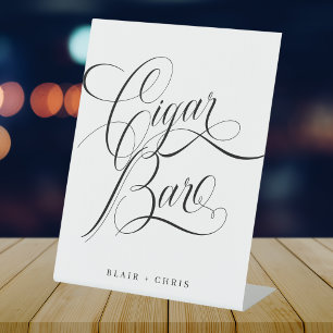 Calligraphy Modern Wedding Cigar Bar Wedding Sign