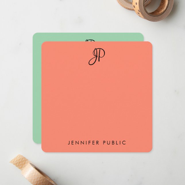 Calligraphy Monogram Elegant Colours Template (Front/Back In Situ)