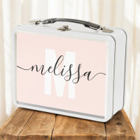 Calligraphy Monogram Girly Blush Pink