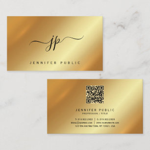 Calligraphy Monogram Gold Premium Silk Luxury Business Card