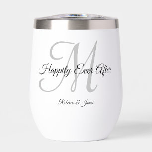 Calligraphy Monogram Happily Ever After Party