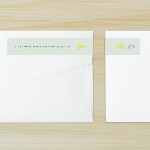 Calligraphy Monogram Lily Wedding Wrap Around Label