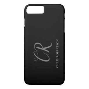 Calligraphy Monogram Name Black White Custom Gift Case-Mate iPhone Case