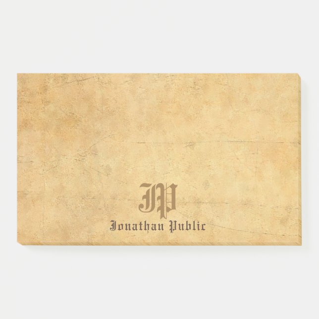Calligraphy Monogram Template Elegant Vintage Post-it Notes (Front)