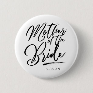 Calligraphy Mother of the bride elegant 6 Cm Round Badge
