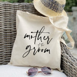 Calligraphy mother of the groom chic wedding favou tote bag<br><div class="desc">Check out 400 popular styles of wedding tote bags from the "Wedding Tote Bags" collection of our shop! Click “Edit Design” will allow you to customise further. You can change the font size, font colour and more! wedding tote bags, tote bags wedding, floral tote bags, rustic floral, rustic tote bags,...</div>