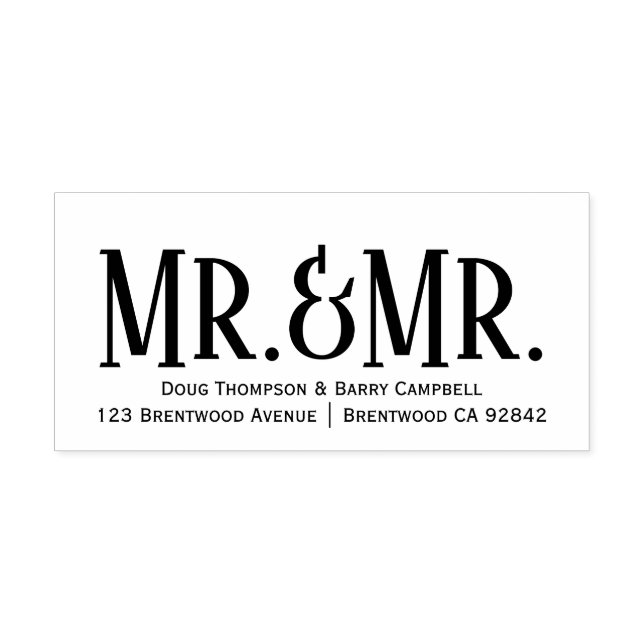 Calligraphy Mr. & Mr. Personalised Rubber Stamp (Design)