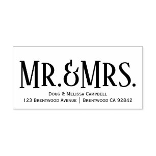 Calligraphy Mr. & Mrs. Personalised Rubber Stamp