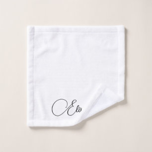 Calligraphy Name Black White Custom Template Wash Cloth