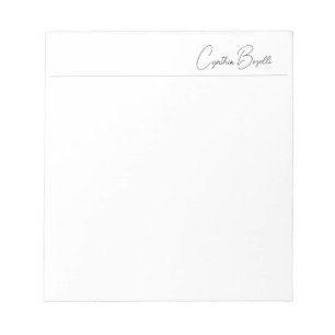 Calligraphy Name Minimalist Modern Plain Template Notepad