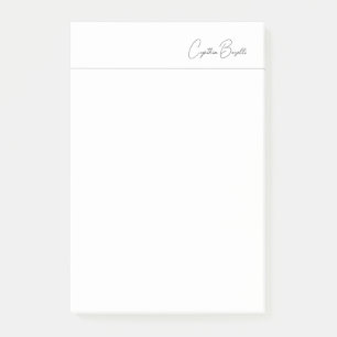Calligraphy Name Minimalist Modern Plain Template Post-it Notes