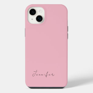 Calligraphy name professional plain pink feminine iPhone 14 plus case